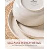 imageFamiware Milkyway Plates and Bowls Set 18 Pieces Dinnerware Sets Dishes Set for 6 Cinnamon BrownCreamy White