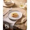 imageFamiware Milkyway Plates and Bowls Set 18 Pieces Dinnerware Sets Dishes Set for 6 Cinnamon BrownCreamy White