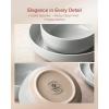 imageFamiware Milkyway Plates and Bowls Set 18 Pieces Dinnerware Sets Dishes Set for 6 Cinnamon BrownLight Gray