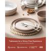 imageFamiware Milkyway Plates and Bowls Set 18 Pieces Dinnerware Sets Dishes Set for 6 Cinnamon BrownWhite  Cinnamon Brown