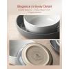 imageFamiware Milkyway Plates and Bowls Set 18 Pieces Dinnerware Sets Dishes Set for 6 Cinnamon BrownWhite  Dark Gray