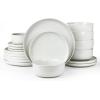 imageFamiware Milkyway Plates and Bowls Set 18 Pieces Dinnerware Sets Dishes Set for 6 Cinnamon BrownWhite