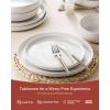 imageFamiware Milkyway Plates and Bowls Set 18 Pieces Dinnerware Sets Dishes Set for 6 Cinnamon BrownWhite