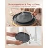 imageFamiware Milkyway Plates and Bowls Sets 12 Pieces Dinnerware Sets Reactive Glaze Dish Set Stoneware Dishes Set for 4 Matte WhiteMatte Dark Charcoal