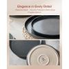 imageFamiware Milkyway Plates and Bowls Sets 12 Pieces Dinnerware Sets Reactive Glaze Dish Set Stoneware Dishes Set for 4 Matte WhiteMatte Dark Charcoal
