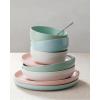 imageFamiware Milkyway Plates and Bowls Sets 12 Pieces Dinnerware Sets Reactive Glaze Dish Set Stoneware Dishes Set for 4 Matte WhiteMatte Multicolor