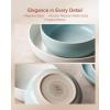 imageFamiware Milkyway Plates and Bowls Sets 12 Pieces Dinnerware Sets Reactive Glaze Dish Set Stoneware Dishes Set for 4 Matte WhiteMatte White  Light Blue