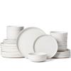 imageFamiware Milkyway Plates and Bowls Sets 12 Pieces Dinnerware Sets Reactive Glaze Dish Set Stoneware Dishes Set for 4 Matte WhiteMatte White