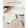imageFamiware Milkyway Plates and Bowls Sets 12 Pieces Dinnerware Sets Reactive Glaze Dish Set Stoneware Dishes Set for 4 Matte WhiteMatte White