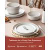 imageFamiware Milkyway Plates and Bowls Sets 12 Pieces Dinnerware Sets Reactive Glaze Dish Set Stoneware Dishes Set for 4 Matte WhiteMatte White