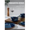 imageFamiware Nature Plates and Bowls Set 18 Pieces Dinnerware Sets Dishware Sets Dishes Set for 6 Microwave and Dishwasher Safe Midnight BlueMidnight Blue