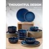 imageFamiware Nature Plates and Bowls Set 18 Pieces Dinnerware Sets Dishware Sets Dishes Set for 6 Microwave and Dishwasher Safe Midnight BlueMidnight Blue