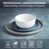 imageFamiware Nature Plates and Bowls Set 18 Pieces Dinnerware Sets Dishware Sets Dishes Set for 6 Microwave and Dishwasher Safe Midnight BlueMulticolor