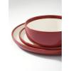 imageFamiware Nature Plates and Bowls Set 18 Pieces Dinnerware Sets Dishware Sets Dishes Set for 6 Microwave and Dishwasher Safe Midnight BlueRed and Beige