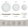 imageFamiware Nature Plates and Bowls Set 18 Pieces Dinnerware Sets Dishware Sets Dishes Set for 6 Microwave and Dishwasher Safe Midnight BlueSnowy White