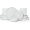 imageFamiware Nature Plates and Bowls Set 18 Pieces Dinnerware Sets Dishware Sets Dishes Set for 6 Microwave and Dishwasher Safe Midnight BlueSpeckled White