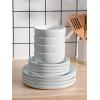 imageFamiware Nature Plates and Bowls Set 18 Pieces Dinnerware Sets Dishware Sets Dishes Set for 6 Microwave and Dishwasher Safe Midnight BlueSpeckled White