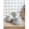 imageFamiware Nature Plates and Bowls Set 18 Pieces Dinnerware Sets Dishware Sets Dishes Set for 6 Microwave and Dishwasher Safe Midnight BlueSpeckled White