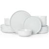 imageFamiware Nature Plates and Bowls Set 18 Pieces Dinnerware Sets Dishware Sets Dishes Set for 6 Microwave and Dishwasher Safe Midnight BlueSpeckled White