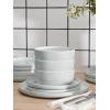 imageFamiware Nature Plates and Bowls Set 18 Pieces Dinnerware Sets Dishware Sets Dishes Set for 6 Microwave and Dishwasher Safe Midnight BlueSpeckled White