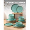 imageFamiware Nature Plates and Bowls Set 18 Pieces Dinnerware Sets Dishware Sets Dishes Set for 6 Microwave and Dishwasher Safe Midnight BlueVerdure