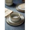 imageFamiware Star Dinnerware Set Plates and Bowls Sets for 8 24pcs Ribbed Stoneware Dishes  Chip ampamp Scratch Resistant Microwave ampamp Dishwasher Safe Tableware Vanilla WhiteCappuccino White