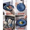 imageFamiware Star Dinnerware Set Plates and Bowls Sets for 8 24pcs Ribbed Stoneware Dishes  Chip ampamp Scratch Resistant Microwave ampamp Dishwasher Safe Tableware Vanilla WhiteNebulas Blue