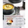 imageFamiware Star Dinnerware Set Plates and Bowls Sets for 8 24pcs Ribbed Stoneware Dishes  Chip ampamp Scratch Resistant Microwave ampamp Dishwasher Safe Tableware Vanilla WhiteDeep Forest
