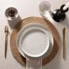 imageFamiware Star Dinnerware Set Plates and Bowls Sets for 8 24pcs Ribbed Stoneware Dishes  Chip ampamp Scratch Resistant Microwave ampamp Dishwasher Safe Tableware Vanilla WhiteMatte Reactive White
