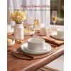 imageFamiware Star Dinnerware Set Plates and Bowls Sets for 8 24pcs Ribbed Stoneware Dishes  Chip ampamp Scratch Resistant Microwave ampamp Dishwasher Safe Tableware Vanilla WhiteMatte White