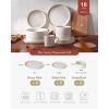 imageFamiware Star Dinnerware Set Plates and Bowls Sets for 8 24pcs Ribbed Stoneware Dishes  Chip ampamp Scratch Resistant Microwave ampamp Dishwasher Safe Tableware Vanilla WhiteMatte White