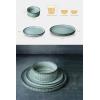 imageFamiware Star Dinnerware Set Plates and Bowls Sets for 8 24pcs Ribbed Stoneware Dishes  Chip ampamp Scratch Resistant Microwave ampamp Dishwasher Safe Tableware Vanilla WhiteSmoky Blue