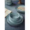 imageFamiware Star Dinnerware Set Plates and Bowls Sets for 8 24pcs Ribbed Stoneware Dishes  Chip ampamp Scratch Resistant Microwave ampamp Dishwasher Safe Tableware Vanilla WhiteSmoky Blue