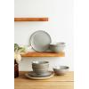 imagefamiware Cereal Bowls Set of 6 Ocean Square 6quot Soup Bowls 23oz Rice Serving Bowl Oatmeal Bowls Kitchen Bowl Set Microwave and Dishwasher Safe Scratch Resistant Vanilla WhiteGray