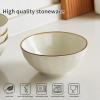 imagefamiware Cereal Bowls Set of 6 Ocean Square 6quot Soup Bowls 23oz Rice Serving Bowl Oatmeal Bowls Kitchen Bowl Set Microwave and Dishwasher Safe Scratch Resistant Vanilla WhiteVanilla White