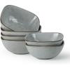 imagefamiware Cereal Bowls Set of 6 Ocean Square 6quot Soup Bowls 23oz Rice Serving Bowl Oatmeal Bowls Kitchen Bowl Set Microwave and Dishwasher Safe Scratch Resistant Vanilla WhiteGray