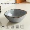 imagefamiware Cereal Bowls Set of 6 Ocean Square 6quot Soup Bowls 23oz Rice Serving Bowl Oatmeal Bowls Kitchen Bowl Set Microwave and Dishwasher Safe Scratch Resistant Vanilla WhiteBlue