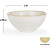 imagefamiware Cereal Bowls Set of 6 Ocean Square 6quot Soup Bowls 23oz Rice Serving Bowl Oatmeal Bowls Kitchen Bowl Set Microwave and Dishwasher Safe Scratch Resistant Vanilla WhiteCappuccino White