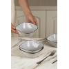 imagefamiware Cereal Bowls Set of 6 Ocean Square 6quot Soup Bowls 23oz Rice Serving Bowl Oatmeal Bowls Kitchen Bowl Set Microwave and Dishwasher Safe Scratch Resistant Vanilla WhiteGray