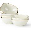 imagefamiware Cereal Bowls Set of 6 Ocean Square 6quot Soup Bowls 23oz Rice Serving Bowl Oatmeal Bowls Kitchen Bowl Set Microwave and Dishwasher Safe Scratch Resistant Vanilla WhiteVanilla White