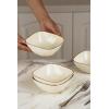 imagefamiware Cereal Bowls Set of 6 Ocean Square 6quot Soup Bowls 23oz Rice Serving Bowl Oatmeal Bowls Kitchen Bowl Set Microwave and Dishwasher Safe Scratch Resistant Vanilla WhiteVanilla White