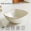 imagefamiware Cereal Bowls Set of 6 Ocean Square 6quot Soup Bowls 23oz Rice Serving Bowl Oatmeal Bowls Kitchen Bowl Set Microwave and Dishwasher Safe Scratch Resistant Vanilla WhiteVanilla White