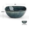 imagefamiware Cereal Bowls Set of 6 Ocean Square 6quot Soup Bowls 23oz Rice Serving Bowl Oatmeal Bowls Kitchen Bowl Set Microwave and Dishwasher Safe Scratch Resistant Vanilla WhiteDeep Forest