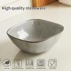 imagefamiware Cereal Bowls Set of 6 Ocean Square 6quot Soup Bowls 23oz Rice Serving Bowl Oatmeal Bowls Kitchen Bowl Set Microwave and Dishwasher Safe Scratch Resistant Vanilla WhiteGray