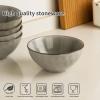 imagefamiware Cereal Bowls Set of 6 Ocean Square 6quot Soup Bowls 23oz Rice Serving Bowl Oatmeal Bowls Kitchen Bowl Set Microwave and Dishwasher Safe Scratch Resistant Vanilla WhiteGray