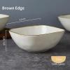 imagefamiware Cereal Bowls Set of 6 Ocean Square 6quot Soup Bowls 23oz Rice Serving Bowl Oatmeal Bowls Kitchen Bowl Set Microwave and Dishwasher Safe Scratch Resistant Vanilla WhiteVanilla White