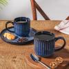 imagefamiware Coffee Mug Set for 4 Star 12 oz Catering Mugs Cup Set with Handle for Coffee Tea Cocoa Milk  Ceramic Stoneware Drinkware Set Cappuccino WhiteStarlightNebulas Blue