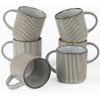 imagefamiware Coffee Mug Set for 4 Star 12 oz Catering Mugs Cup Set with Handle for Coffee Tea Cocoa Milk  Ceramic Stoneware Drinkware Set Cappuccino WhiteStarSmoky Blue