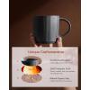 imagefamiware Coffee Mug Set for 4 Star 12 oz Catering Mugs Cup Set with Handle for Coffee Tea Cocoa Milk  Ceramic Stoneware Drinkware Set Cappuccino WhiteStarMatte Dark Charcoal