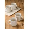 imagefamiware Coffee Mug Set for 4 Star 12 oz Catering Mugs Cup Set with Handle for Coffee Tea Cocoa Milk  Ceramic Stoneware Drinkware Set Cappuccino WhiteStarMatte White